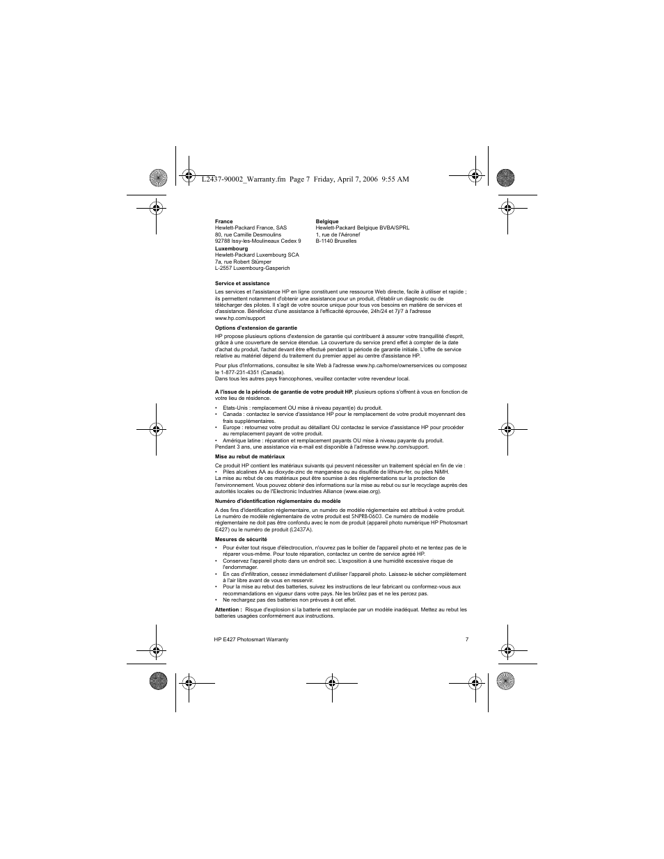 HP SNPRB-0603 User Manual | Page 9 / 72