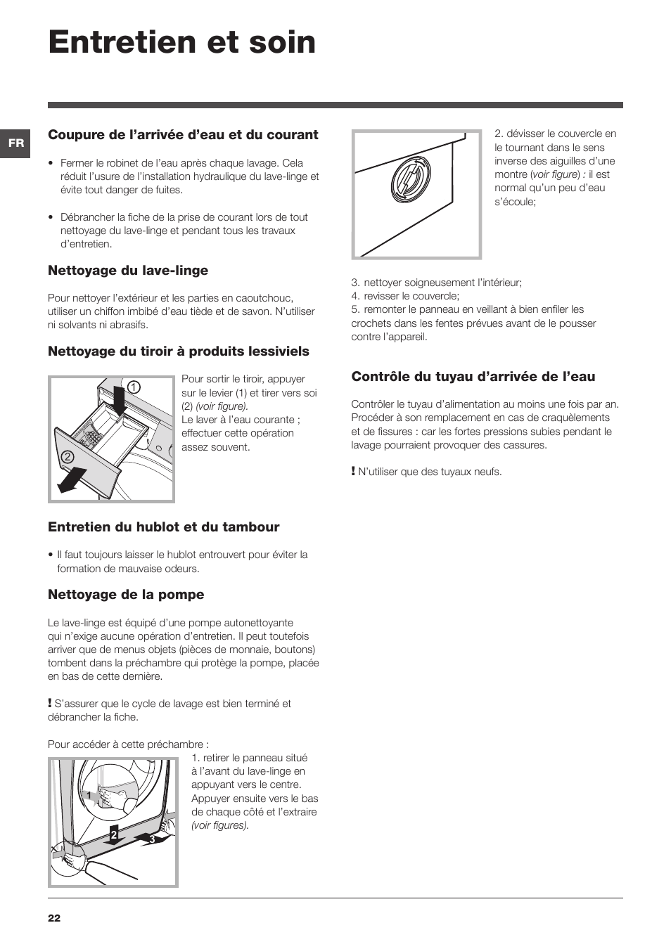 Entretien et soin | Indesit PWE 81472S User Manual | Page 22 / 84