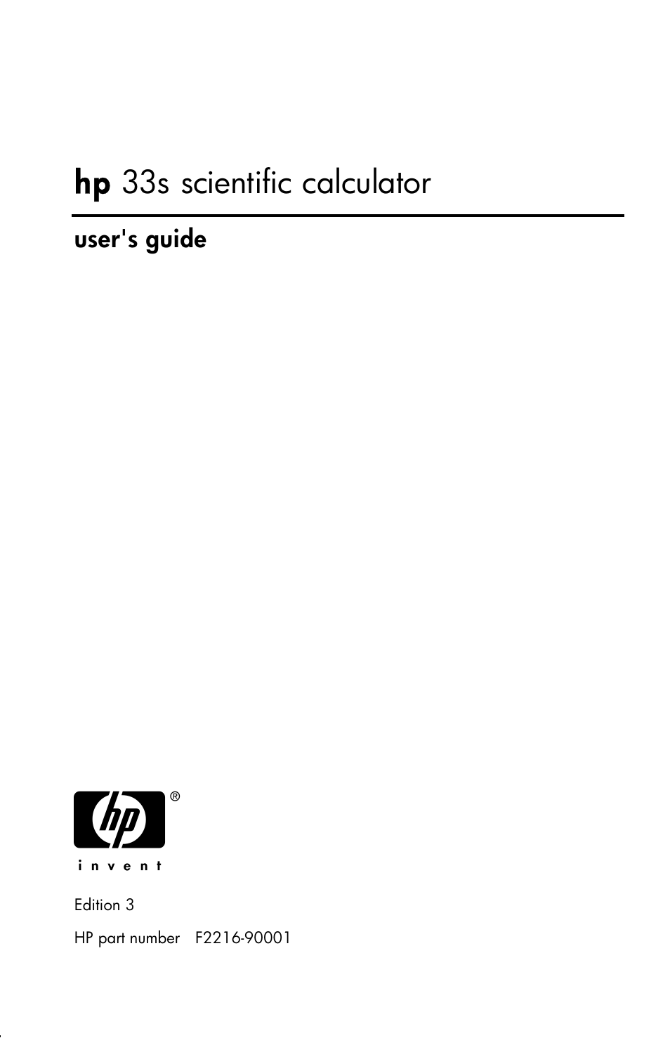 HP 33s User Manual | 387 pages