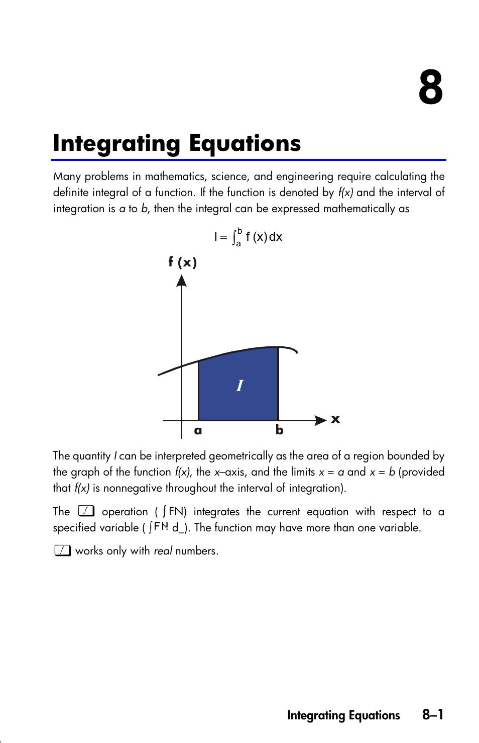 Integrating equations | HP 33s User Manual | Page 123 / 387