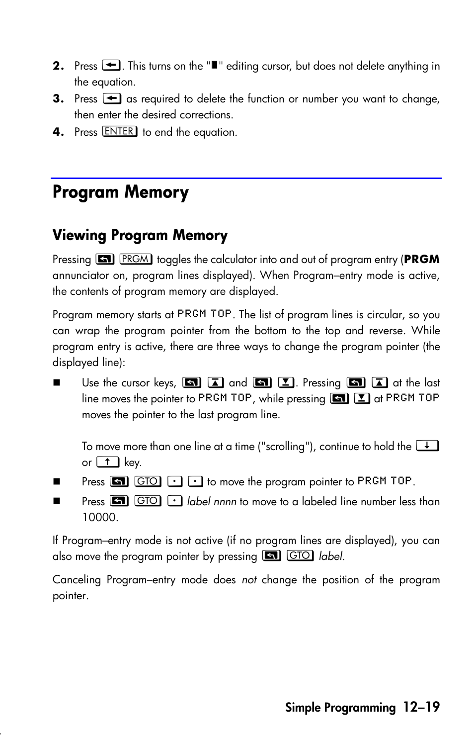 Program memory, Viewing program memory | HP 33s User Manual | Page 177 / 387