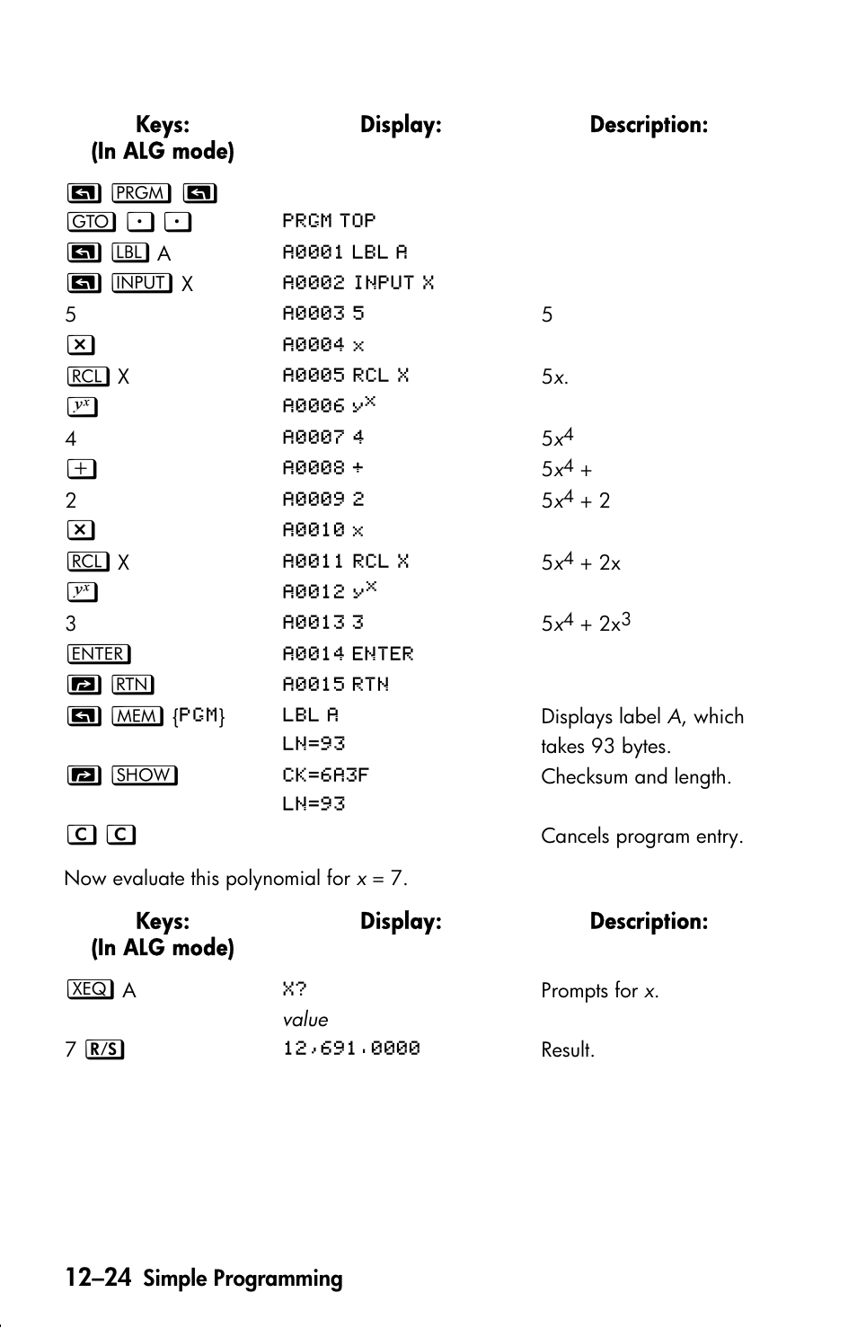 E { v | HP 33s User Manual | Page 182 / 387