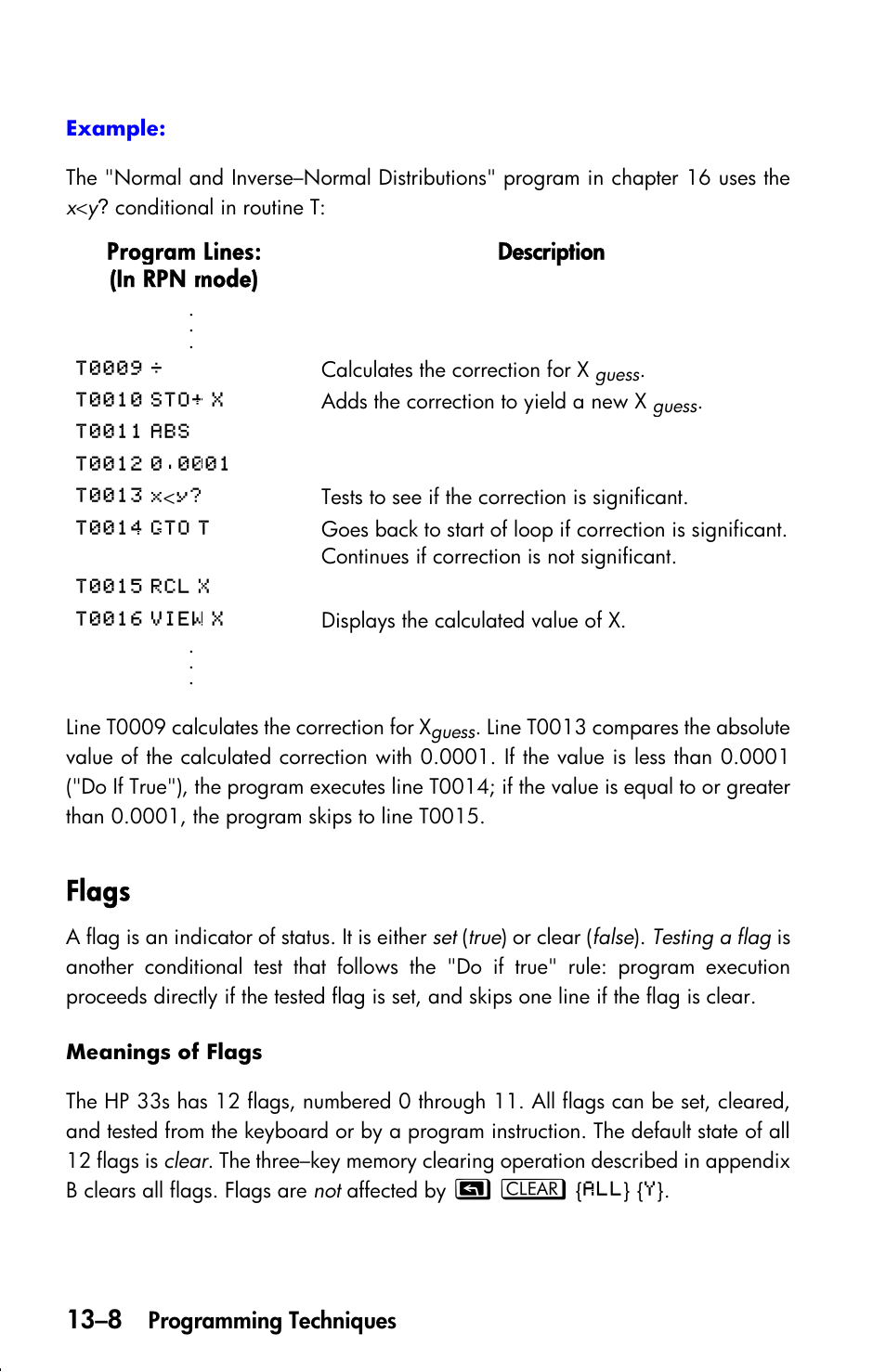 Flags | HP 33s User Manual | Page 192 / 387