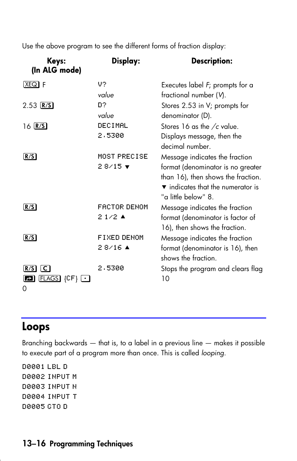 Loops | HP 33s User Manual | Page 200 / 387