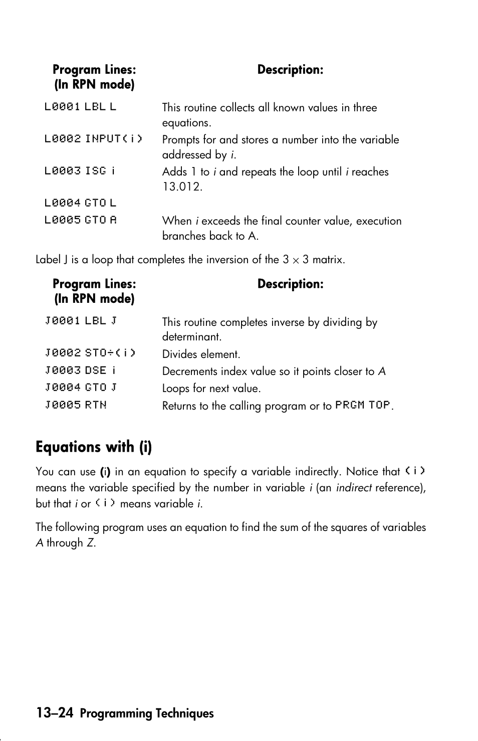 Equations with (i) | HP 33s User Manual | Page 208 / 387