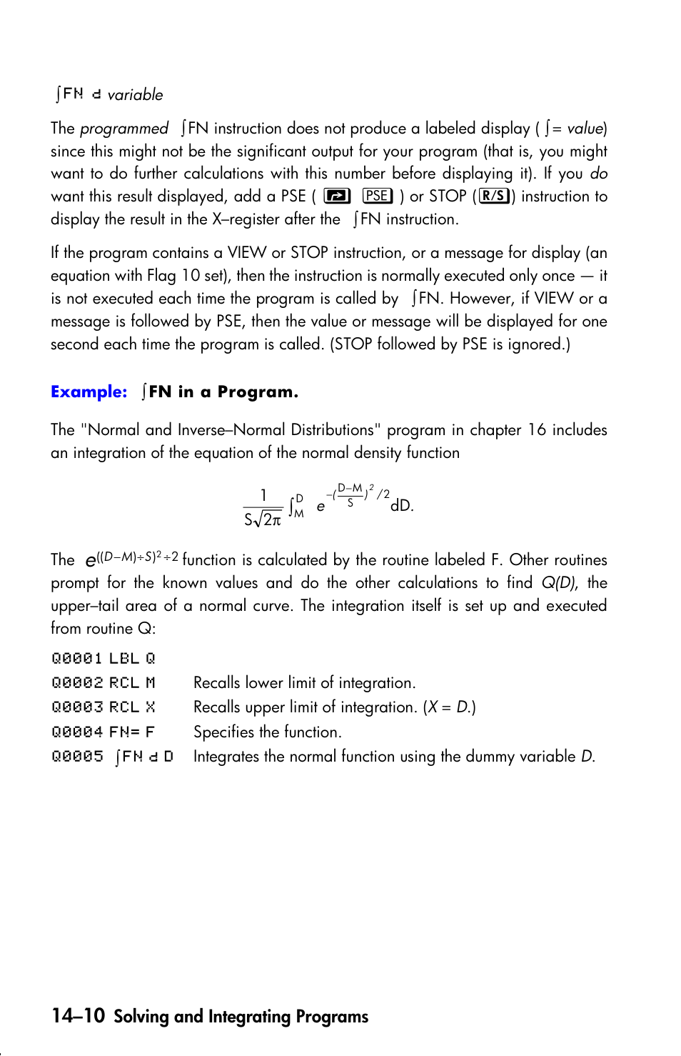 Solving and integrating programs | HP 33s User Manual | Page 220 / 387