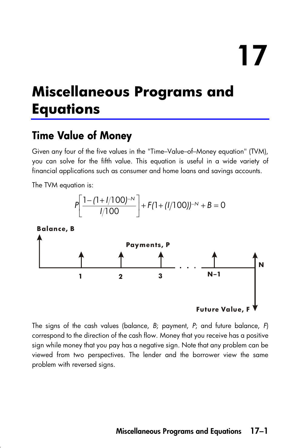 Miscellaneous programs and equations, Time value of money | HP 33s User Manual | Page 283 / 387