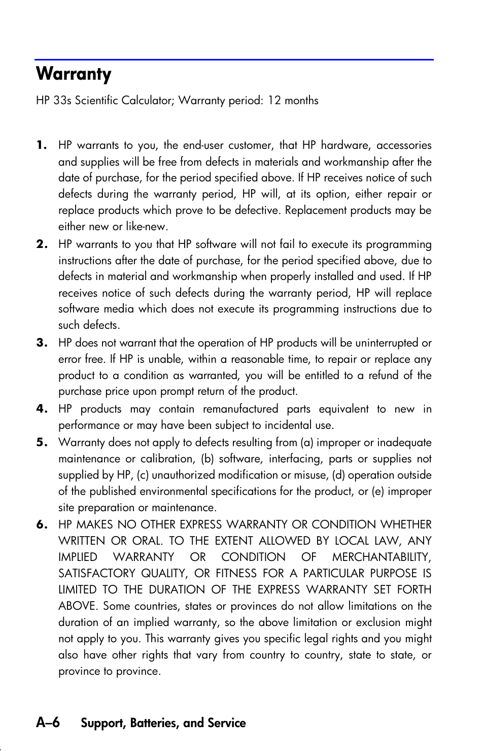 Warranty | HP 33s User Manual | Page 300 / 387