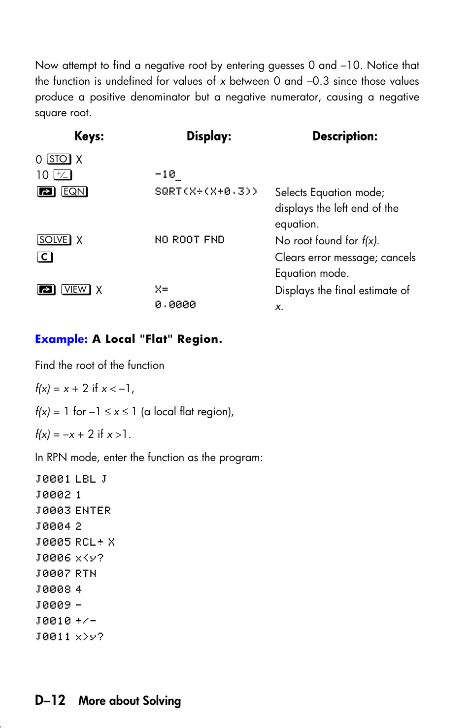 D–12 | HP 33s User Manual | Page 336 / 387