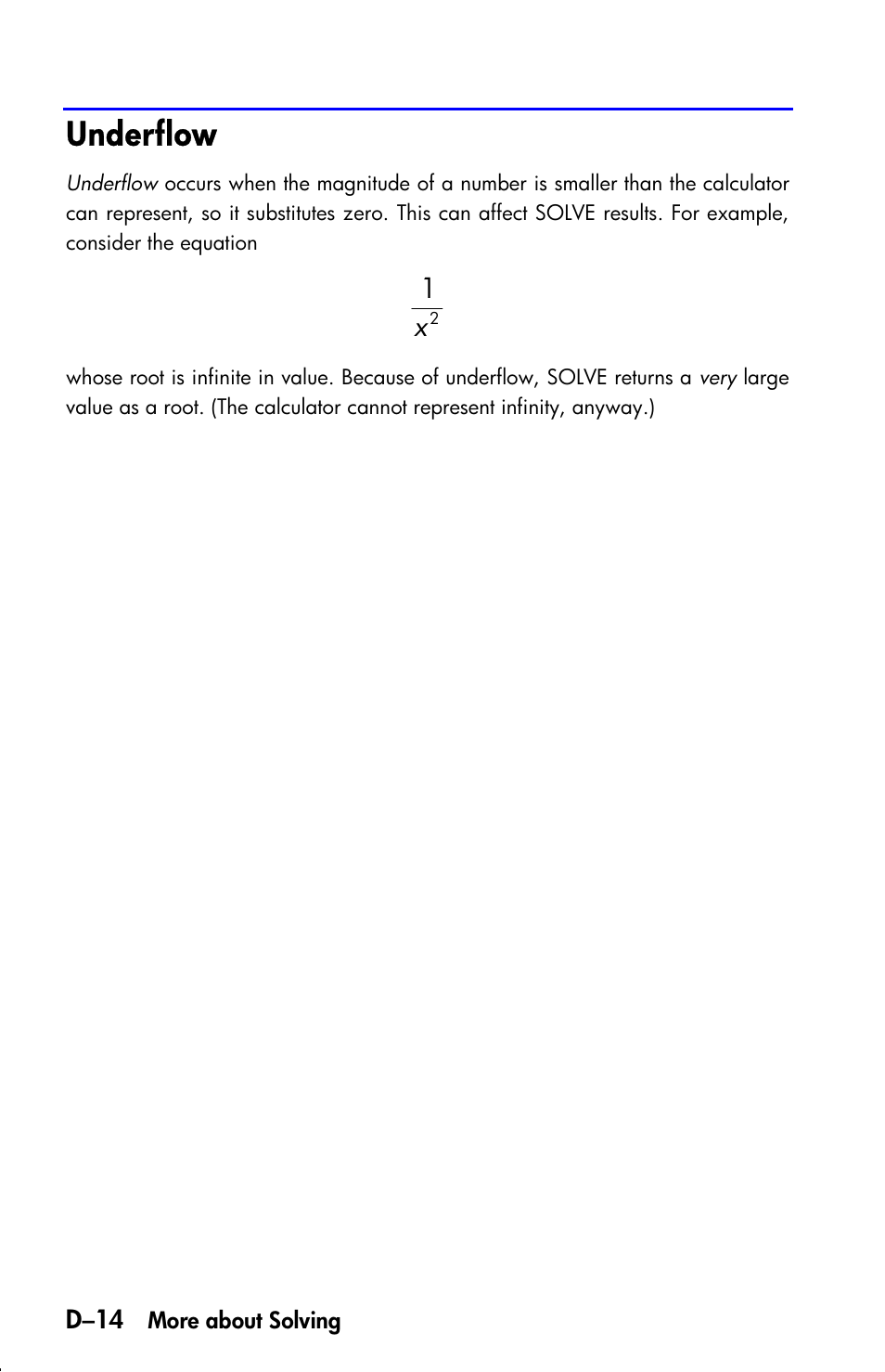 Underflow | HP 33s User Manual | Page 338 / 387