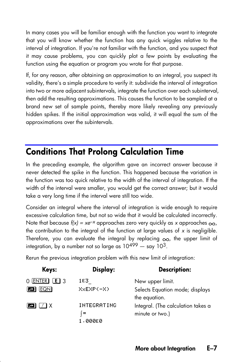 Conditions that prolong calculation time | HP 33s User Manual | Page 345 / 387