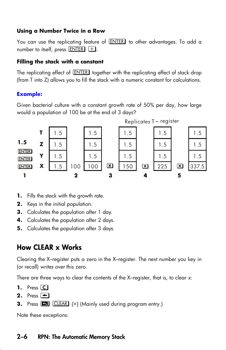 How clear x works | HP 33s User Manual | Page 46 / 387