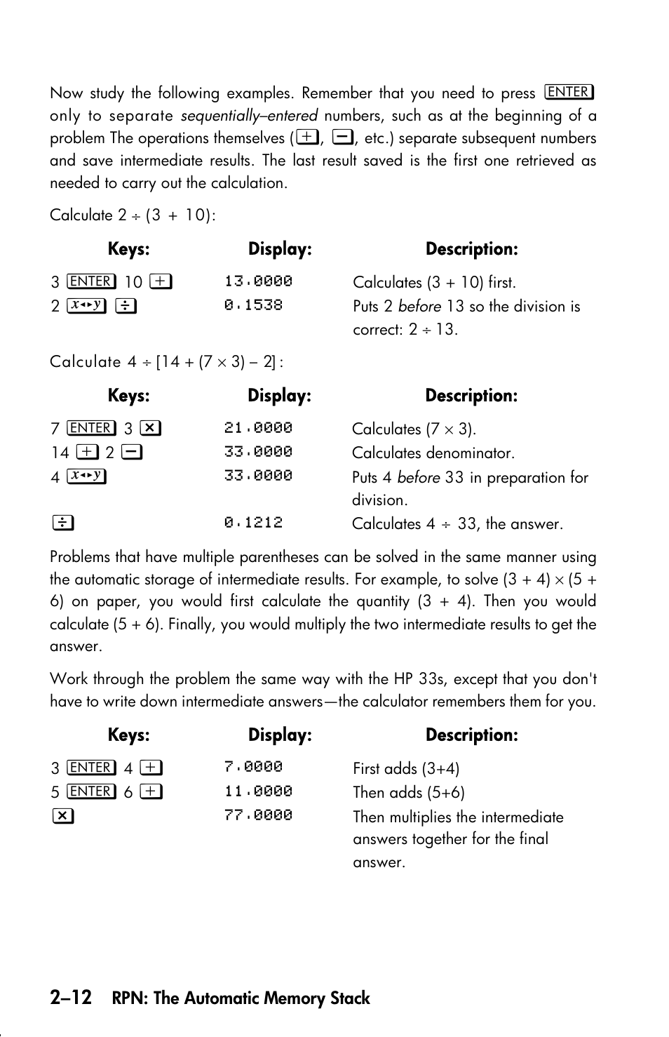 HP 33s User Manual | Page 52 / 387