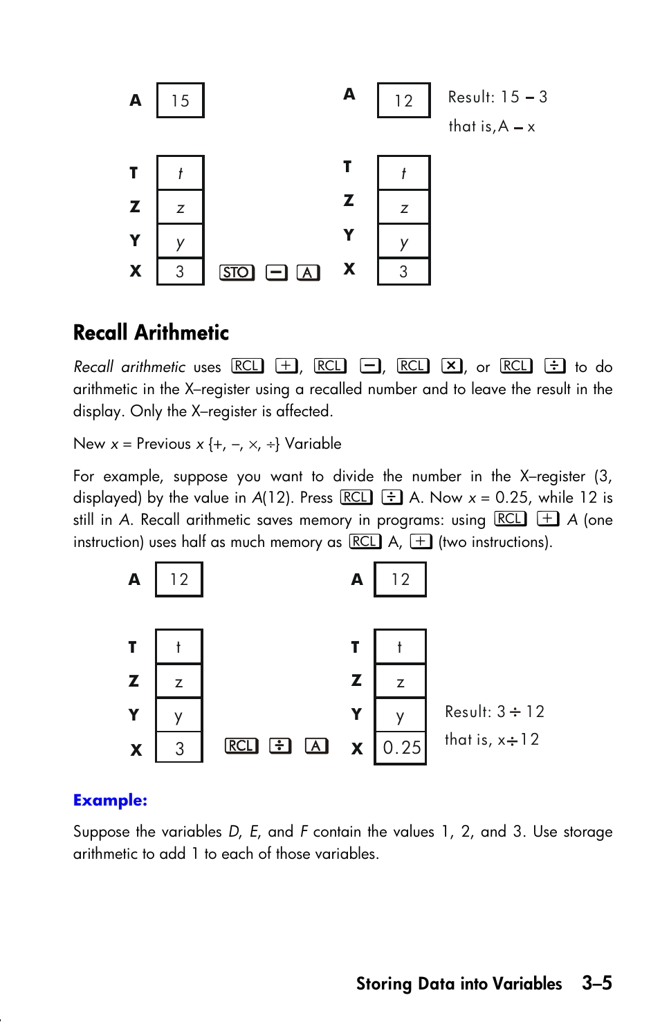 Recall arithmetic | HP 33s User Manual | Page 61 / 387