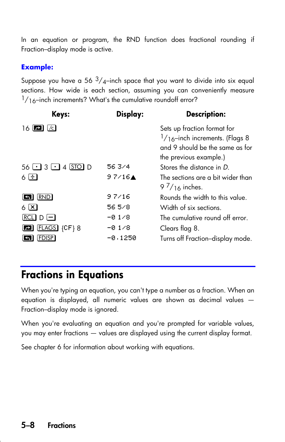 Fractions in equations | HP 33s User Manual | Page 90 / 387