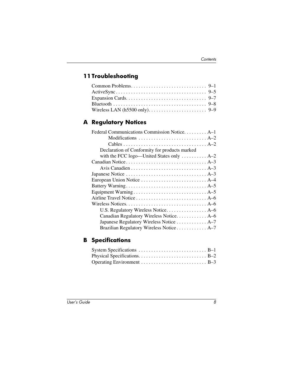 HP IPAQ H5500 User Manual | Page 10 / 169