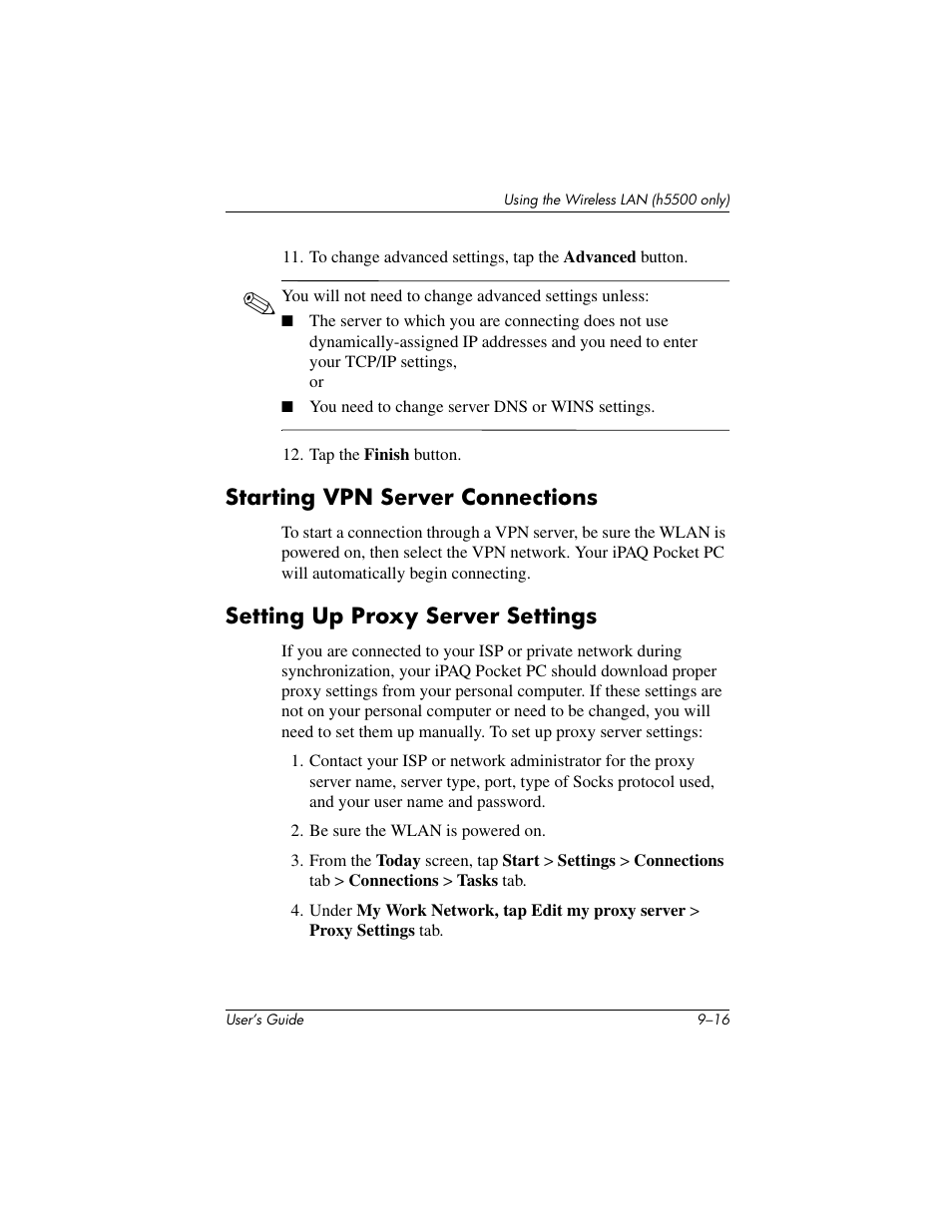 HP IPAQ H5500 User Manual | Page 126 / 169
