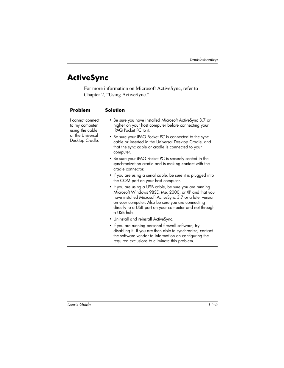 Activesync | HP IPAQ H5500 User Manual | Page 155 / 169