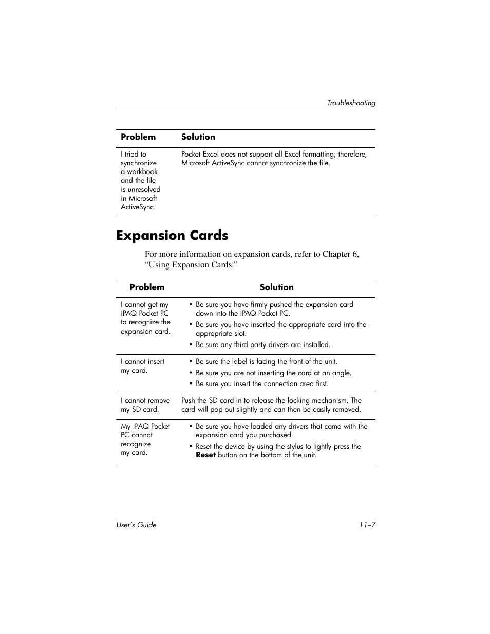 Expansion cards | HP IPAQ H5500 User Manual | Page 157 / 169