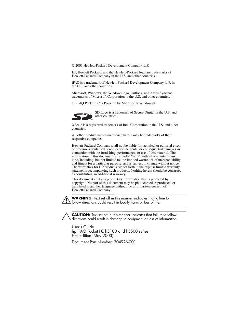 HP IPAQ H5500 User Manual | Page 2 / 169