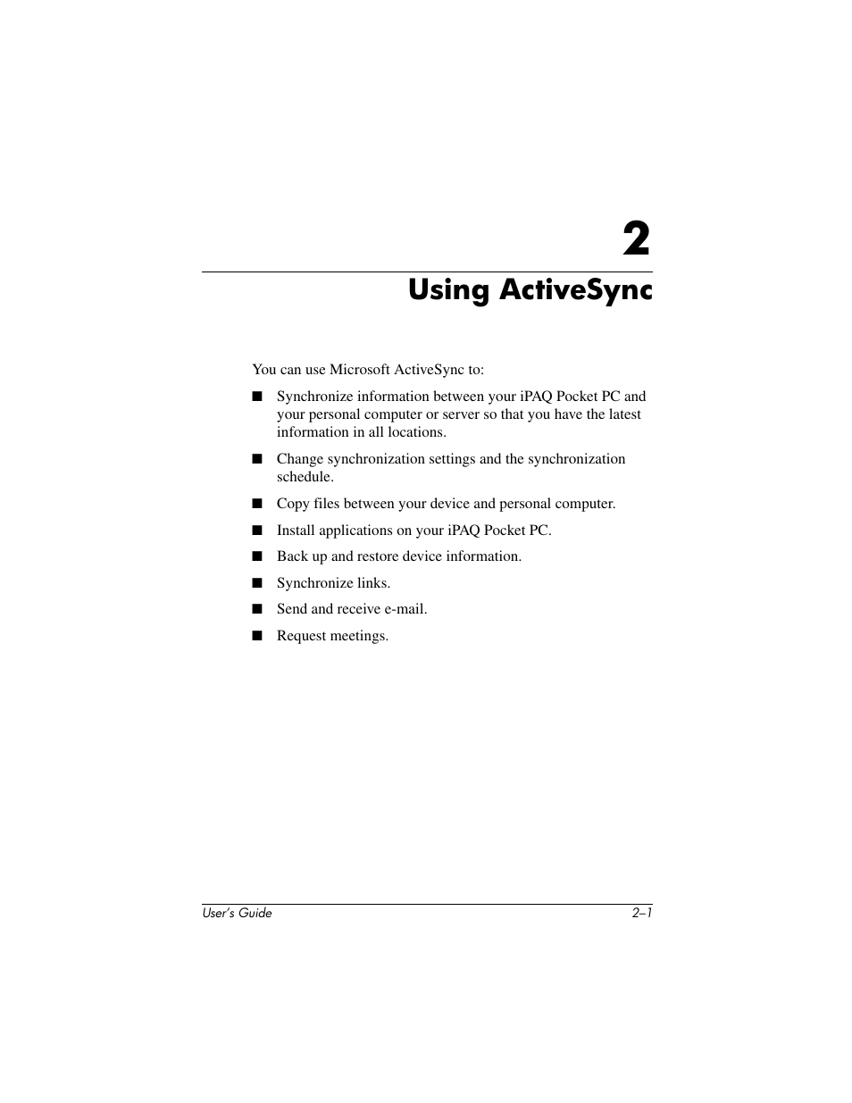 Using activesync | HP IPAQ H5500 User Manual | Page 22 / 169