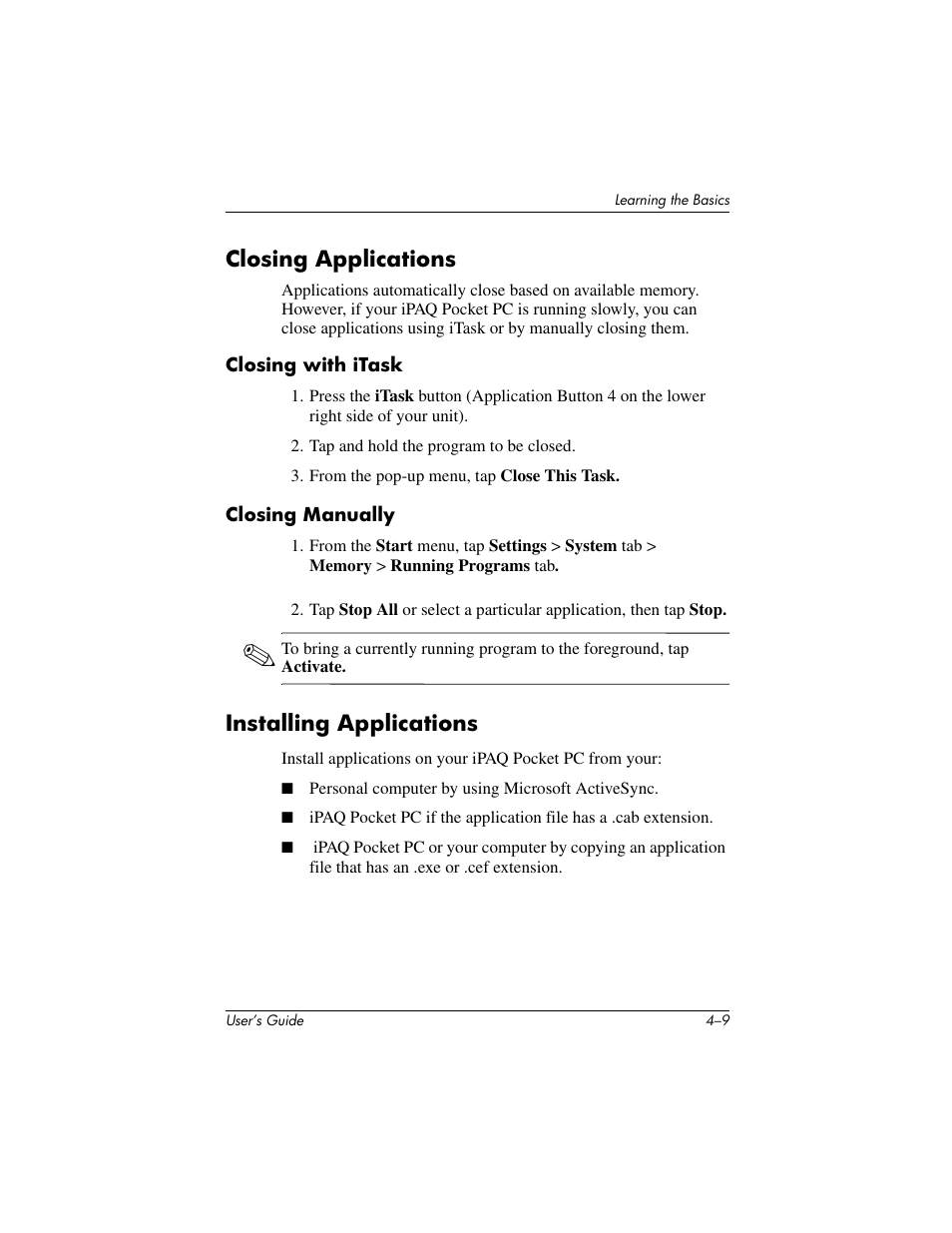 HP IPAQ H5500 User Manual | Page 48 / 169