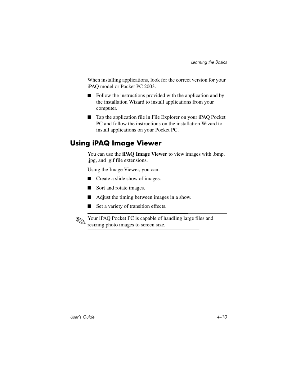 Using ipaq image viewer | HP IPAQ H5500 User Manual | Page 49 / 169