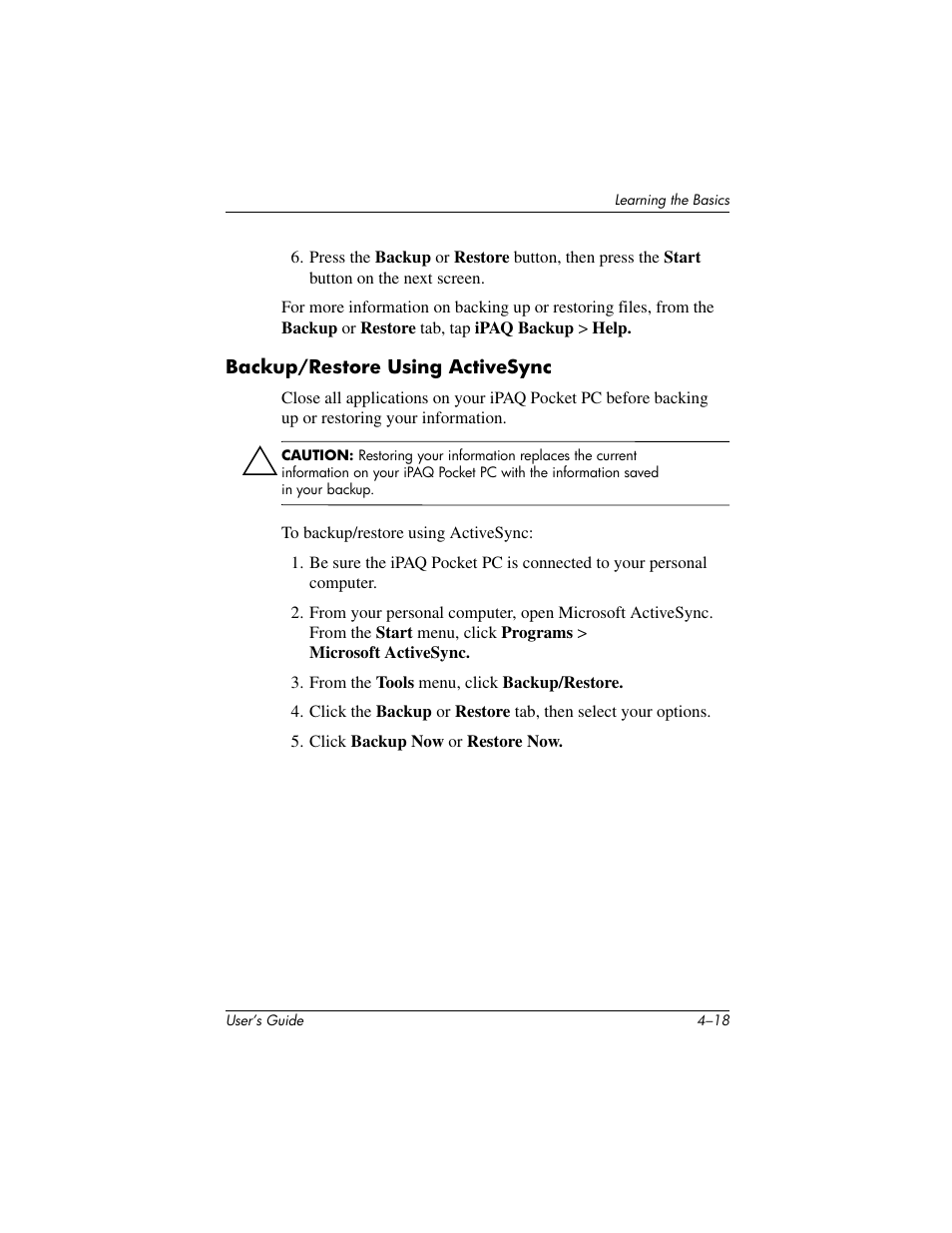 HP IPAQ H5500 User Manual | Page 57 / 169