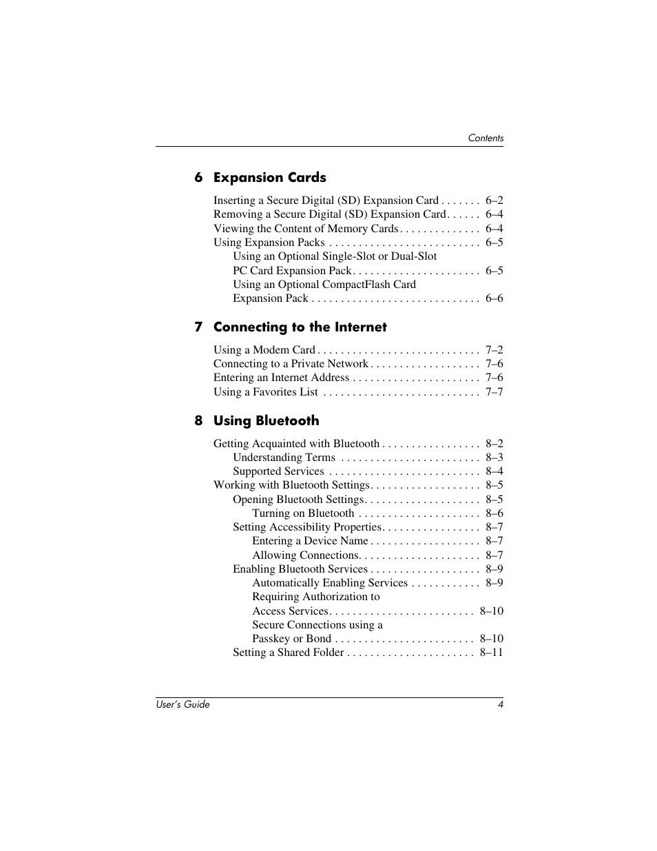 HP IPAQ H5500 User Manual | Page 6 / 169
