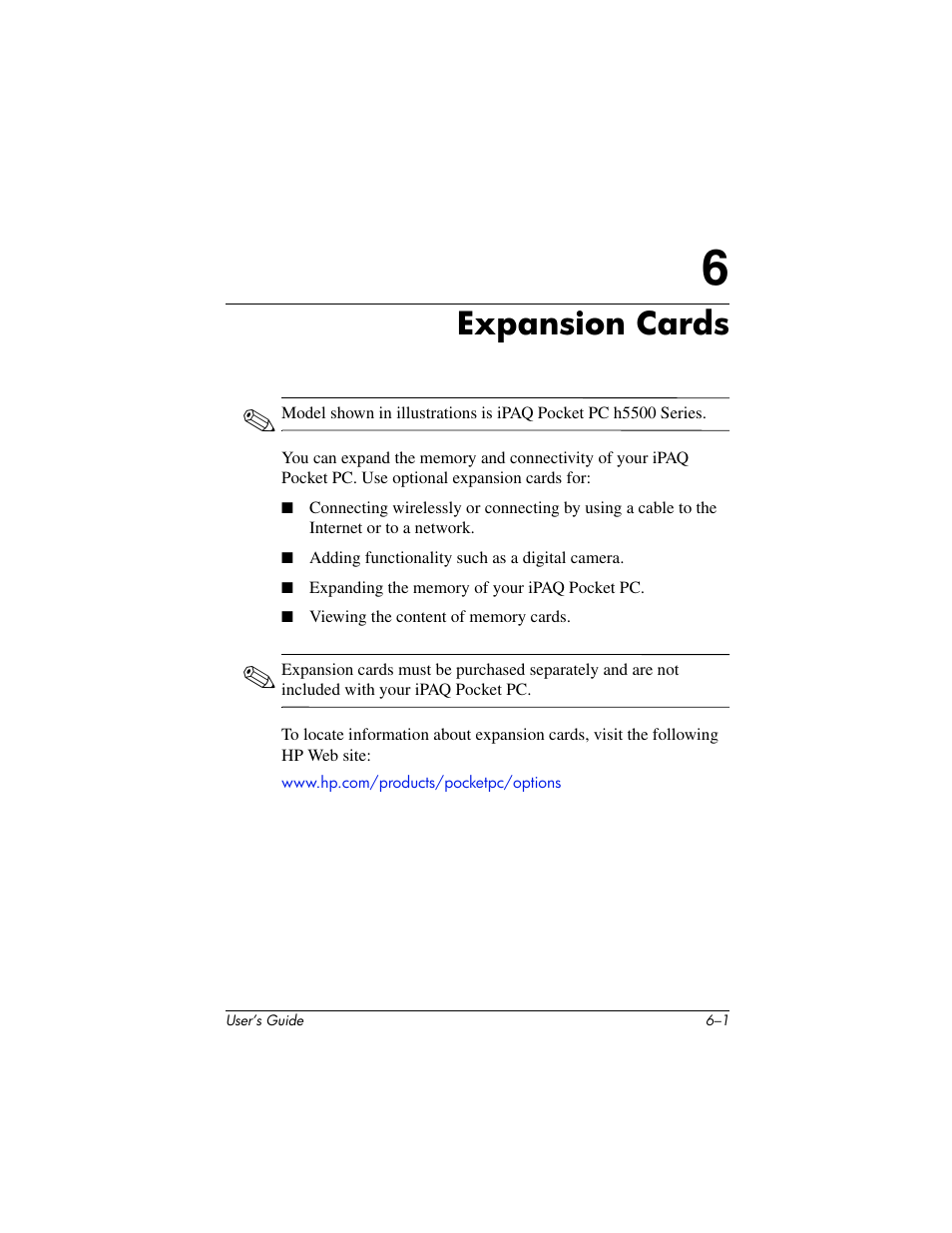 Expansion cards | HP IPAQ H5500 User Manual | Page 68 / 169