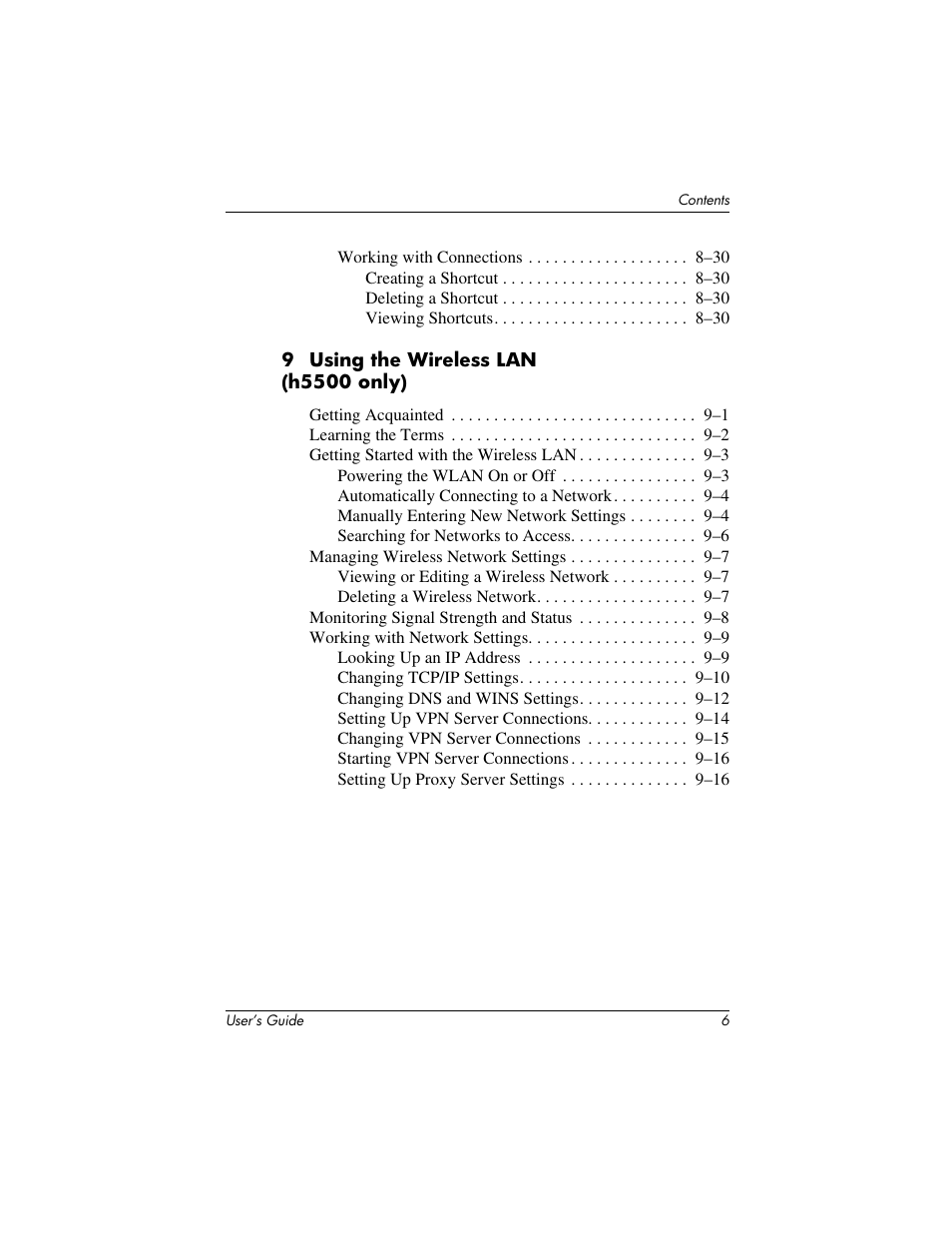 HP IPAQ H5500 User Manual | Page 8 / 169