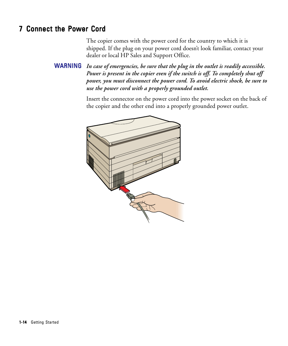 7 connect the power cord | HP 210/210LX User Manual | Page 21 / 96