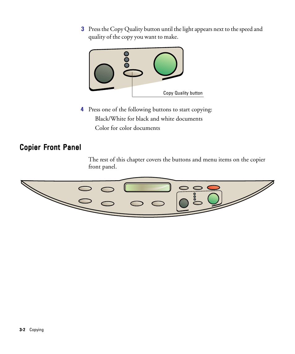 Copier front panel | HP 210/210LX User Manual | Page 33 / 96