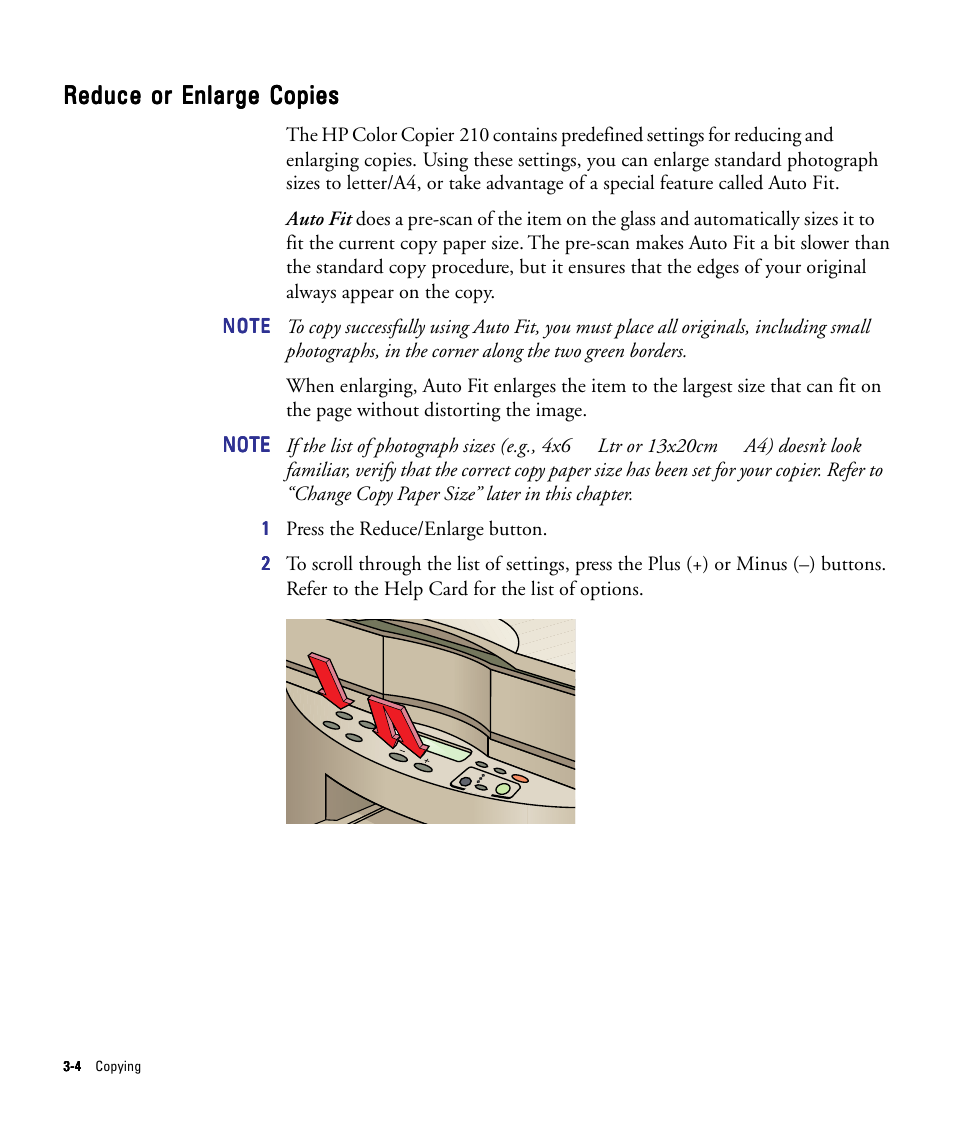 Reduce or enlarge copies | HP 210/210LX User Manual | Page 35 / 96