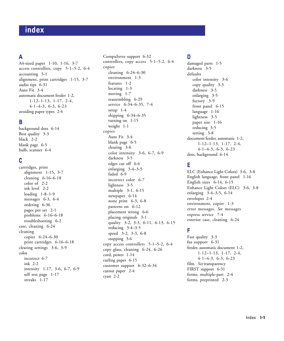 Index | HP 210/210LX User Manual | Page 91 / 96