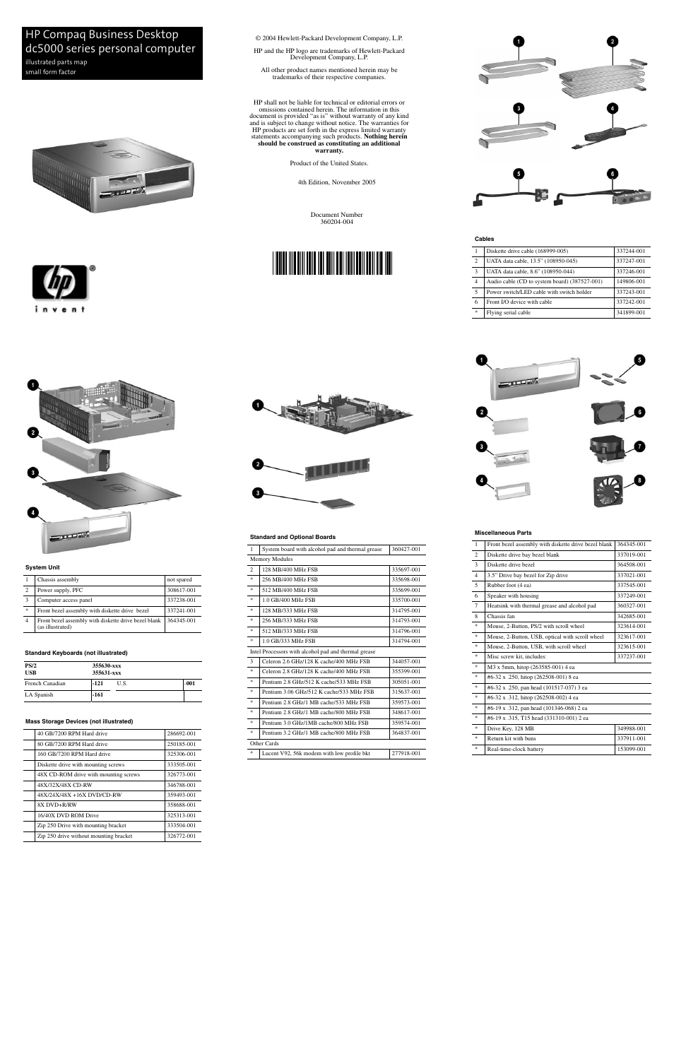 HP dc5000 series User Manual | 2 pages