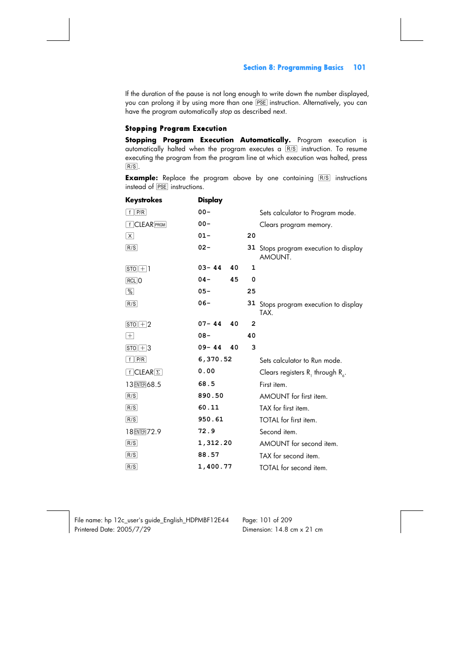 HP 12C Financial calculator User Manual | Page 101 / 211