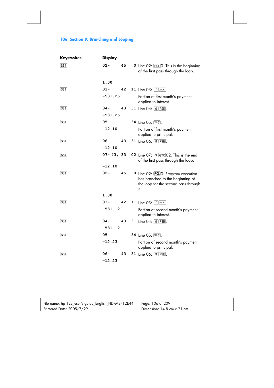 HP 12C Financial calculator User Manual | Page 106 / 211