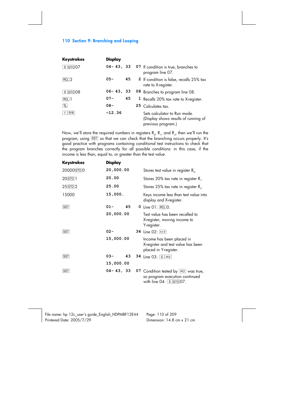 HP 12C Financial calculator User Manual | Page 110 / 211