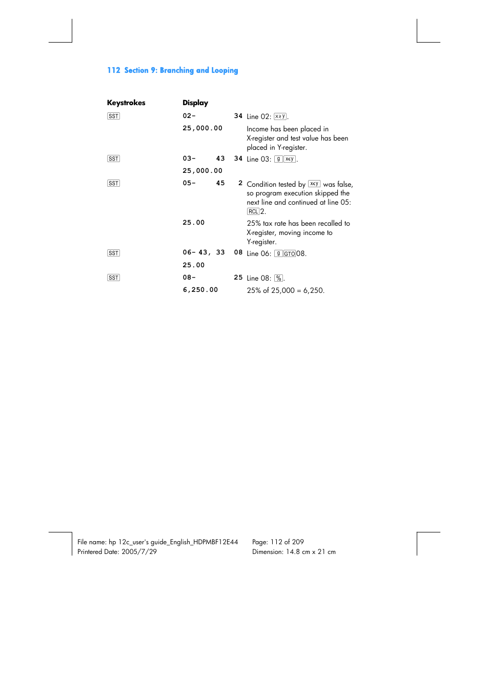 HP 12C Financial calculator User Manual | Page 112 / 211