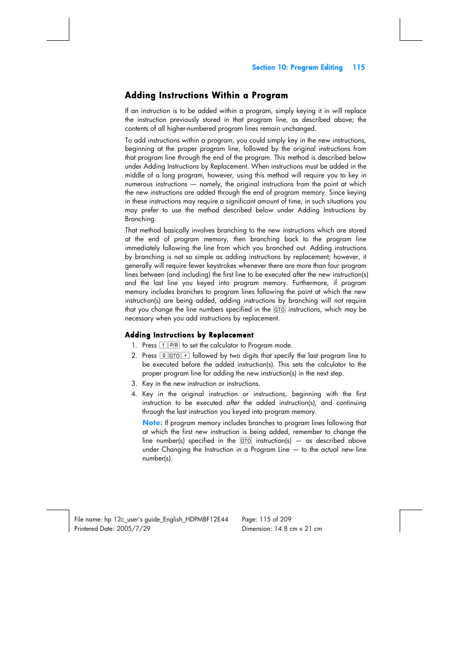 HP 12C Financial calculator User Manual | Page 115 / 211