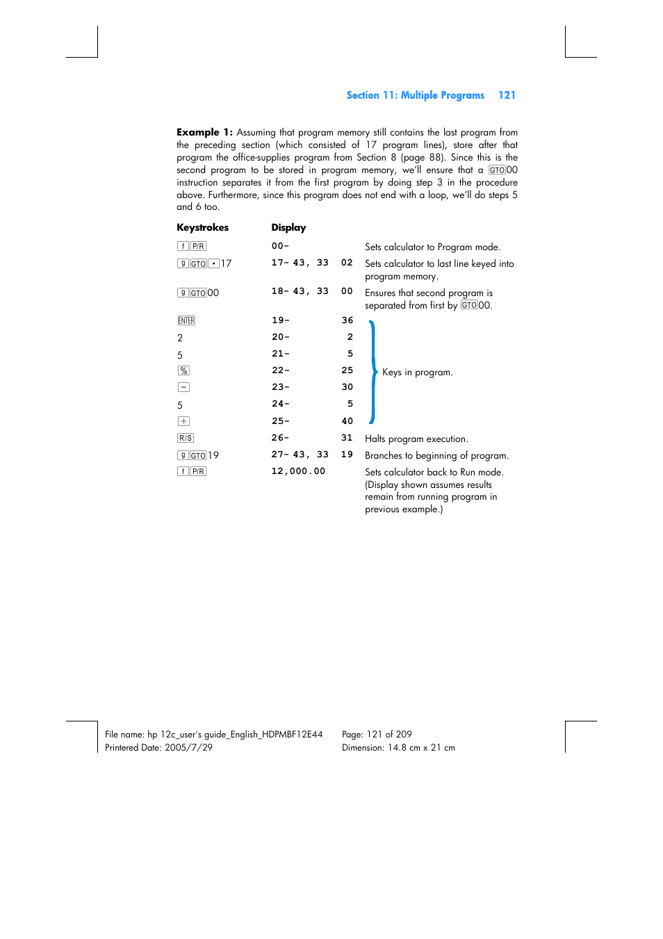 HP 12C Financial calculator User Manual | Page 121 / 211