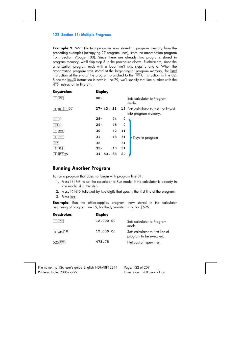 HP 12C Financial calculator User Manual | Page 122 / 211