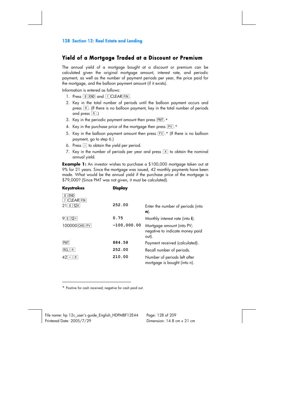 HP 12C Financial calculator User Manual | Page 128 / 211