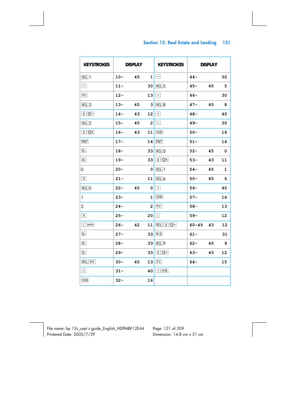 HP 12C Financial calculator User Manual | Page 131 / 211