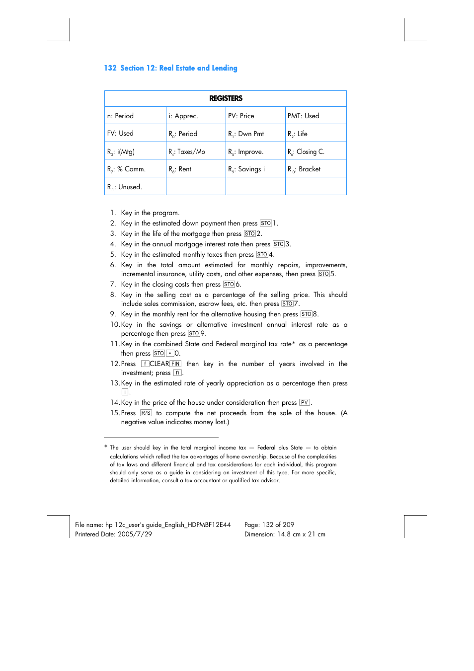 HP 12C Financial calculator User Manual | Page 132 / 211