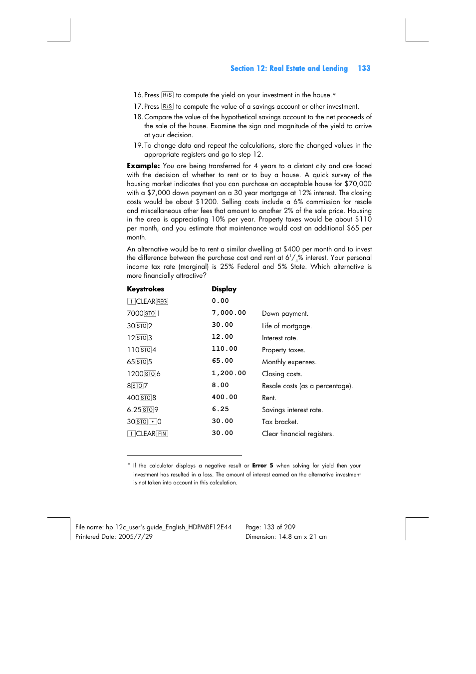 HP 12C Financial calculator User Manual | Page 133 / 211