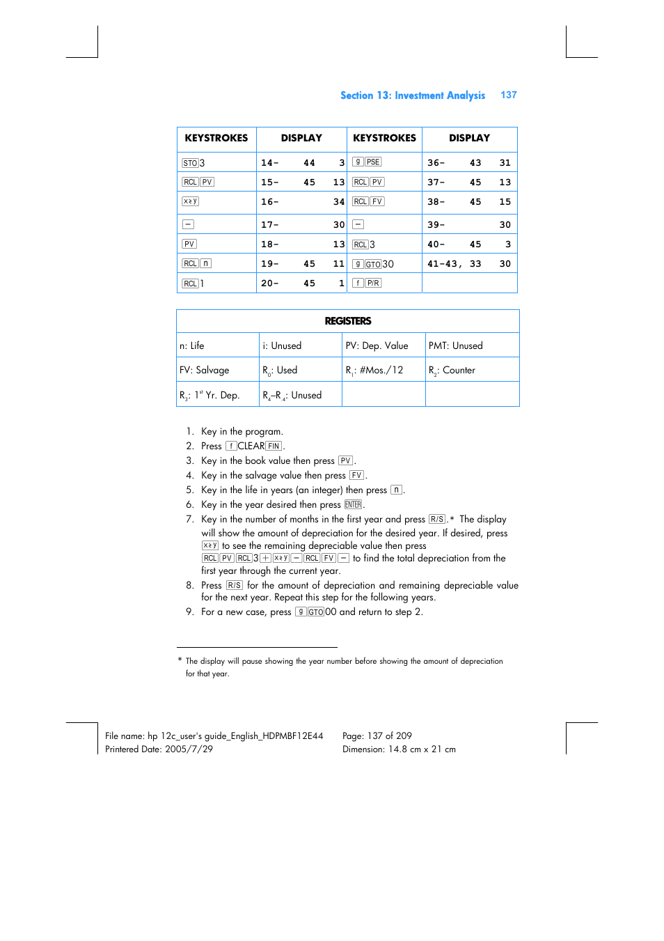 HP 12C Financial calculator User Manual | Page 137 / 211