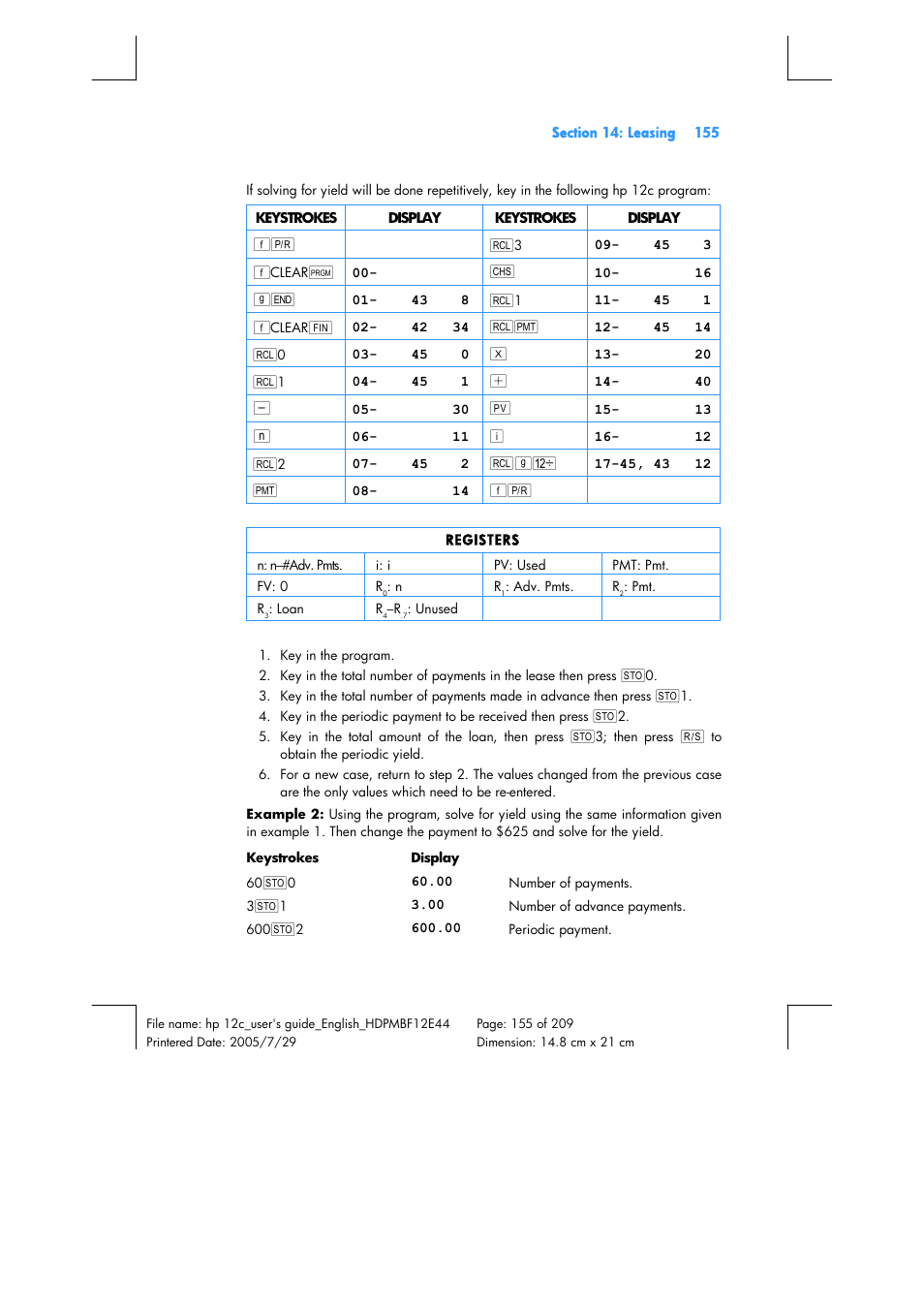 HP 12C Financial calculator User Manual | Page 155 / 211