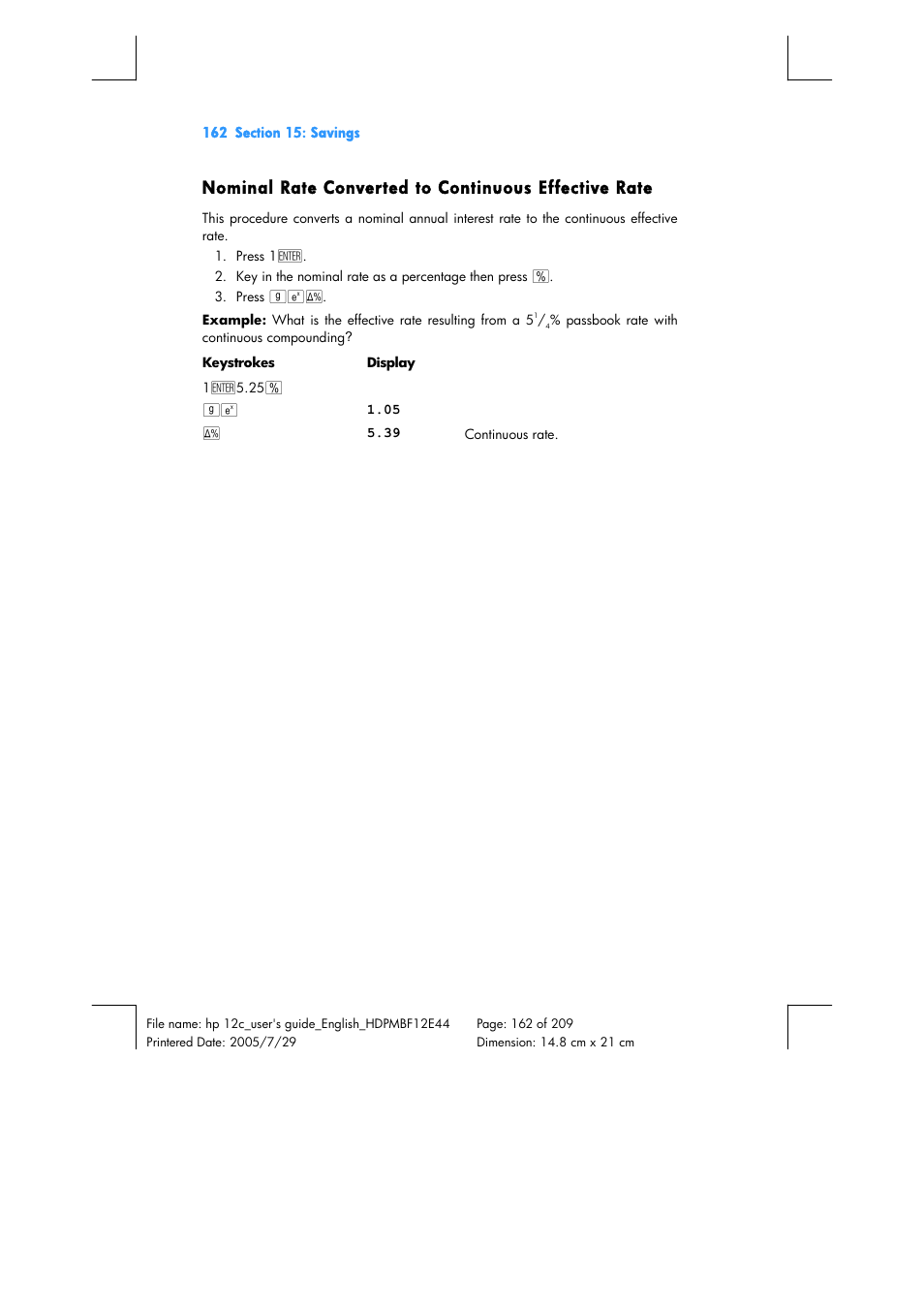 HP 12C Financial calculator User Manual | Page 162 / 211